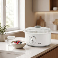 Electric Yogurt Maker Homemade Yogurt Maker with Glass Jars Appliance Healthy Single-Touch for Beginners, Kitchen, Countertop