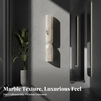Nordic Aesthetic Natural Marble Wall Light Elegant Design Natural Alabaster Wall Light Unique Veining Soft Warm Radiance for Art Lovers, Interior Designers, Homeowners, Bedroom, Living Room, Bedside, Hallway