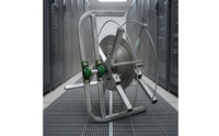 Central Axle Cable Spool Stand Clamp-Style Wire Reel Stand Metal Multi Purpose Reel Holder Silver Finish