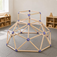 Geodesic Climbing Dome Multi-Sided Base Indoor Climbing Dome Light-Colored for Children