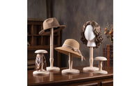 Wooden Hat Stand Freestanding Mushroom Hat Stand Sturdy Holder for Shop Owners, Boutique Counters, Studios