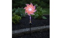 Solar Powered Garden Stake with Pinwheel Outdoor Solar Pinwheel Lights Weather-Resistant Garden Stake for Pathway