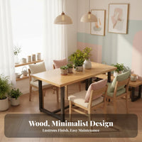 Sturdy Construction Industrial Aesthetic Dining Set Solid Structure Industrial Aesthetic Table and Seating Retro Design Commercial Furniture Natural Texture for Restaurant Owners, Homeowners, Quick-Service Shop, Cafeteria, Cafe, Eatery