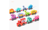Educational Wooden Dinosaur Train Set Learning Dinosaur Train Set Hands-on Developmental for Toddlers, Preschoolers, Kids, Playroom, Classroom