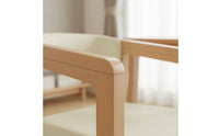 Solid Wood Armchair Firm-Density Foam Cushion Upholstered Dining Chair Ergonomic Design Modern Wooden Accent Chair for Restaurant, Tea Room