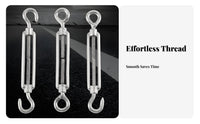 Turnbuckle Rustproof Wire Rope Tensioner Weatherproof for Shade Sail Installation, Deck Railing, Clothesline Tightening