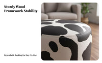 Creature Shape Cow-Shaped Ottoman doubleUse Seat and Decoration Shoe-Changing Bench Multi-Functional Footstool Soft Upholstery for Adults, Home Decorators, Parents, Living Room, Entryway, Bedroom, Playroom