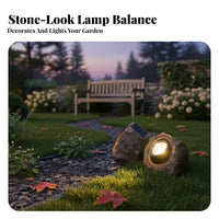 Easy Setup Solar Rock Light Weather Resistant Faux Rock LED Light Automatic On/deactivate for Courtyard, Lawn, Patio