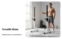 Heavy Duty Construction Adjustable Squat Rack Anti-Slip Feet Weight Bench Squat Rack Space Saving Multi-Function Workout Station for Men, Fitness Enthusiasts, Home Gym