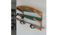 Bamboo Surfboard Rack Wooden Surfboard Display Rack Space-Saving Board Stand Organizer Secure for Living Room