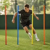 Spring Ground Marker Pole, Soccer Basketball Training Slalom Pole, Obstacle Training Pole with Spring Base
