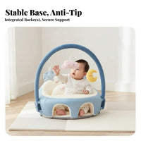 Spine Support Inflatable Sofa Anti-Fall Design Sit-Training Chair Safety Guardrails Sitting Aid unrestricteds parents' Hands for Infants, Babies, Toddlers, Indoors, Living Room, Feeding Time, play mealtimes