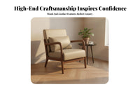 High-Density Foam Cushion Restaurant Booth Seating Easy to Clean Retro Leather Sofa Wood Frame Armchair for Cafe Owners, Hotel Managers, Interior Designers, Coffee Shop, Lounge Area