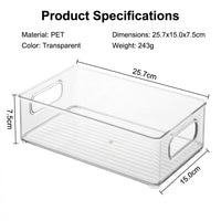 Acrylic Makeup Organizer, Stackable Clear Desktop Storage with Lid, Boxes for Shelves and Dressing Table, Transparent Cosmetic Container for Dorm Room