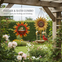Sun Face/Flower Hanging Bird Feeder for Garden