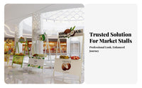 Portable Mobile Vendor Booth Heavy Duty Wrought Iron Stall Shelf Weather Resistant Promotional Sales Rack Wide Countertop for Street Vendors, Small Business Owners, Event Promoters, Night Markets, Trade Exhibit S, Festivals, Shopping Malls