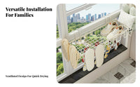 Window Sill Dehumidifying Shelf Screwless Installation Glass Panes Ill Clothes Dryer Space Saving Balcony Shoe Dryer for Homeowners, Commuters