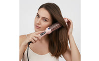Two-Way Voltage Heated Styling Comb Fast-Heating Styling Comb with LCD Display Volumizing Hot Round Brush Tangle-Tangle-Free for Travel