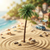 Sand Table Tree Model Lifelike Design Plastic Coconut Tree Model Mixed Sizes