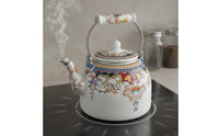 Enamel on Steel Kettle Easy to Clean Enamel Teapot Vintage Design Tea Kettle Non-Porous Surface Vintage Stovetop Teapot