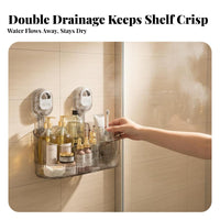 Adhesive Shower Caddy No-Drill Installation Adhesive Caddy Set Waterproof