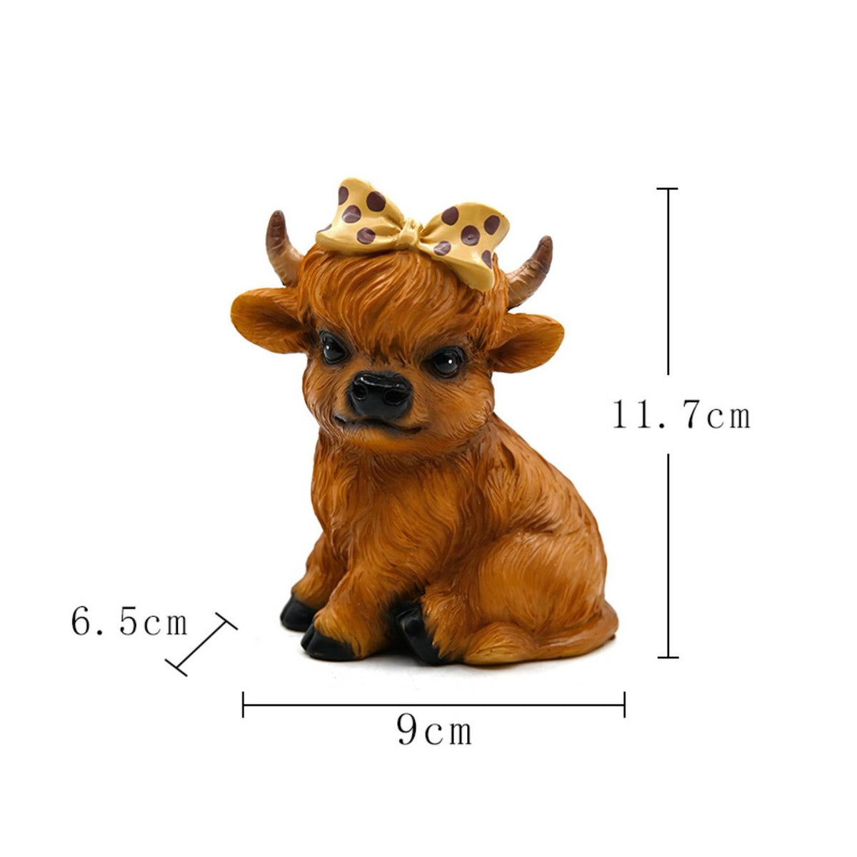 Highland Cow Figurine Lifelike Details Farmhouse Decor Handmade for Living Room