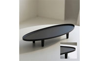 Metal serving Tray with Legs Minimalist Boat Shaped Tray Oval Platter for Living Room