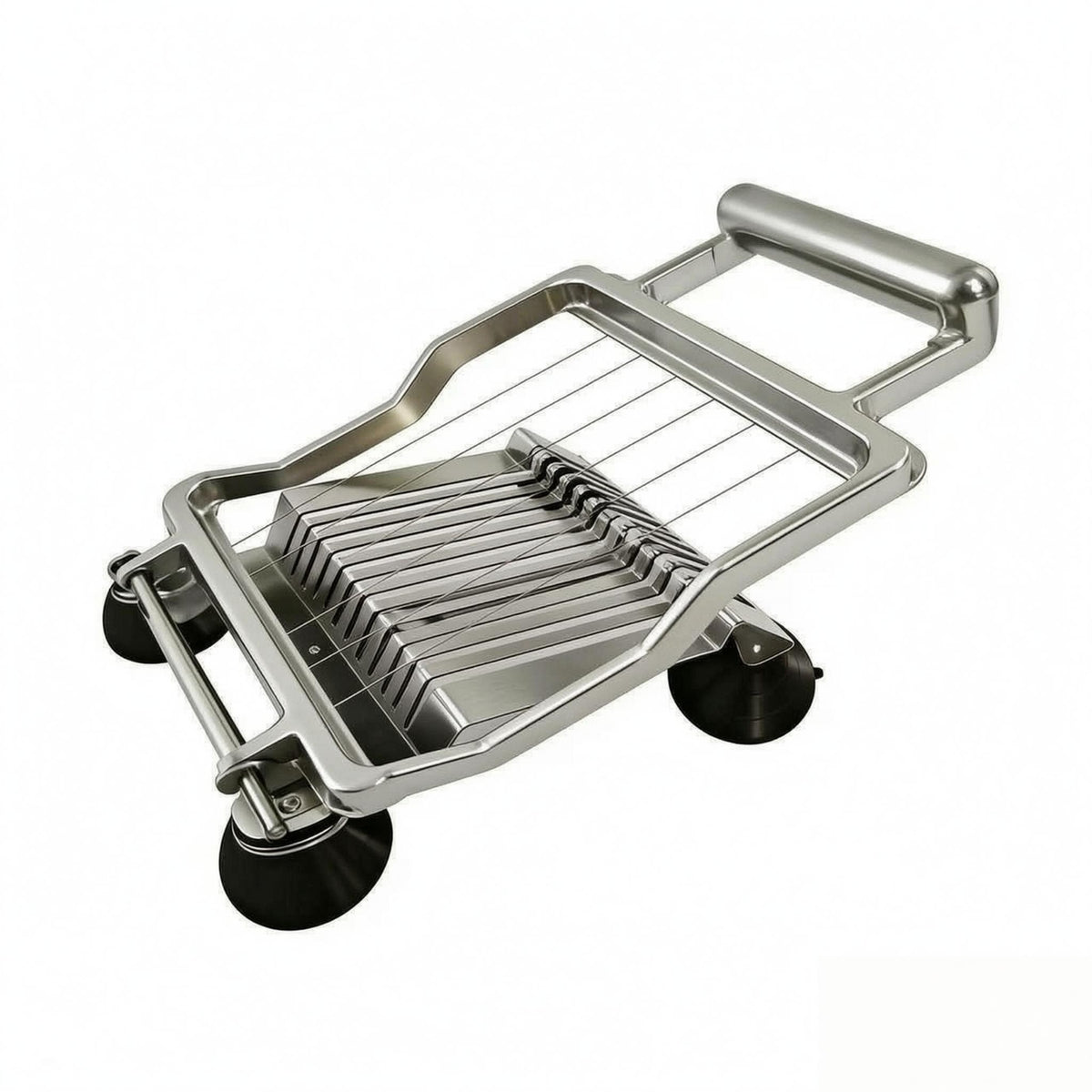 Manual Stainless Steel Food Slicer Suction Cup Feet Manual Fruit Cutter Uniform Slices Kitchen Tool