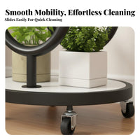 Lockable Casters Multi-Tier Plant Stand with Wheels Sturdy Carbon Steel Metal Plant Stand with Wheels Anti-Rust Rolling Flower Pot Shelf Multifunctional for Balcony, Living Room, Bedroom, Office