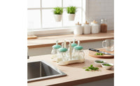 4-Piece Seasoning Box Set Clear Design 4-Piece Seasoning Jar Set Easy to Washable Handle Condiment Server for BBQ