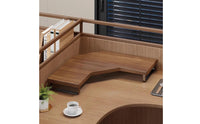 Wooden Computer Stand Space-Saving Solid Wood Screen Shelf Easy Assembly L-Shaped Desk Organizer