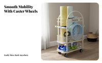 Exercise Mat Storage Cart With Wheels Exercise Mat Storage Rack Mobile Home Design Gym Wheeled Rack for Fitness Enthusiasts, Garage, Living Room
