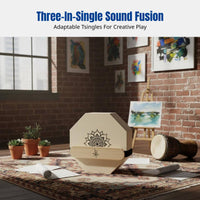 Cajon Drum, Mandala Flower Octagonal Box Drum, Triple-Tone, Portable Travel Percussion
