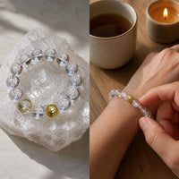 Natural Clear White Crystal Bracelet for Wealth and Good Fortune, High-Quality Energy White Crystal Hand String