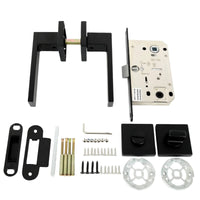 Door Lock Set Square Split Handle Lock Set Interior Hardware for Washroom