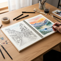 Sketchbook with Thick Paper, Kraft Cover, 160gsm, for Artists and Students