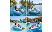 Water Recliner Chair with Mesh Seat Ergonomic Aquatic Lounger with Mesh Seat Compact Inflatable Water Lounger for Adults, Lake, Beach Vacation
