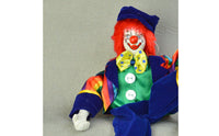 Dangling Leg Clown Doll Hand-Painted Face Shelf Sitter Ornament Collectible House Decoration for Cabinet Display