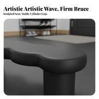 Padded Highlight Bench Upholstered Design billowyShaped Seat Luxuriously Soft Upholstery Long Stool for Homeowners, Interior Designers, Bedroom