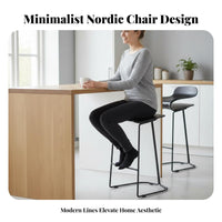 Modern Design Suspended Seat Stool Minimalist Look Bar Chair Long-Lasting Frame Seating Furniture Integrated Footrest for Homeowners, Adults, Cafe Owners, Counter, Kitchen Island, Reception Area, Dining Room