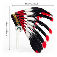 Native-Inspired Costume Headdress with Feathers Colorful Feather Headpiece with Headband Multicolor Feather Headpiece Woven for Cosplayers, Performers, Photo Shoots, Stage Performances