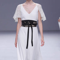 Black Embroidered Waist Belt Bow Knot Tie Waist Belt Lightweight Fashion Accessory Easy to Match