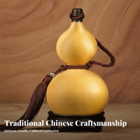 Chinese Hulu Beverage Gourd Symbol of Luck Chinese Hulu Bottle Traditional Beverage Pot Hand-Woven Rope House Decoration