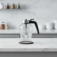 Glass Honey Dispenser with Stand Honey Dispenser with Stand Mess for Hosts, Home Cooks, Breakfast Table, Kitchen, Countertop