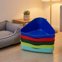 Large Bunny Litter Tray and Bunny Litter Box, Triangular Corner Litter Pan with Cage Hooks, for Guinea Pigs and Chinchillas