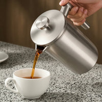 Sediment-Sediment-Removing French Press Rust-Resistant French Press with Mesh Filter Reusable Coffee and Tea Maker Smooth for Camping
