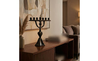 Seven-Cup Candle Holder Faceted Base Tabletop Candelabra Fits Standard Candles Home Decor
