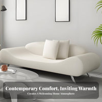 Minimalist aesthetic Curved Settee Space-Saving Design Loveseat distinctive Shape Small Couch Soft Texture for Apartment Dwellers, Interior Designers, Business Owners, Bedroom, salon, Reception Area, perusing alcove