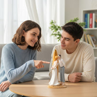 Wedding Cake Topper with surfboards Hand-Painted Adorno Para Pastel Boda Pintado a Mano Statue for Newlyweds