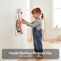 Hand-Eye Coordination Training Wooden Set Improves Concentration Kids Arrow-Launching Game Toy Set Child-Safe Design for Boys, Indoor, Park